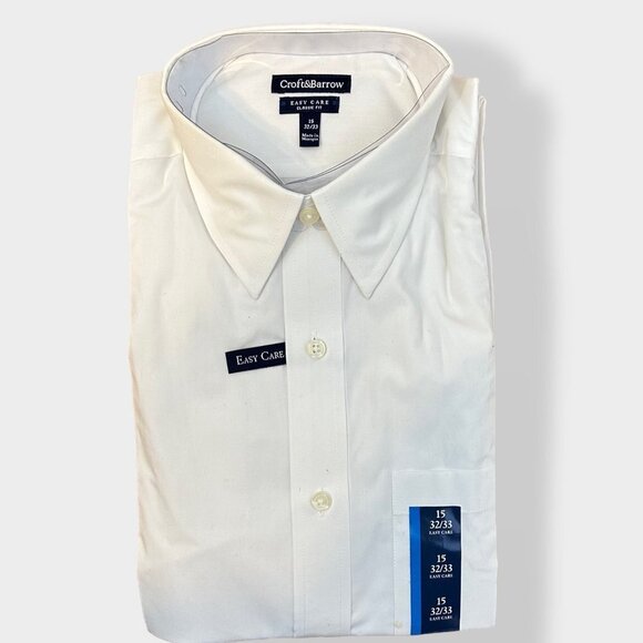 Croft &‎ Barrow White Classic Fit Button Up - Picture 1 of 3